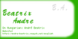beatrix andre business card